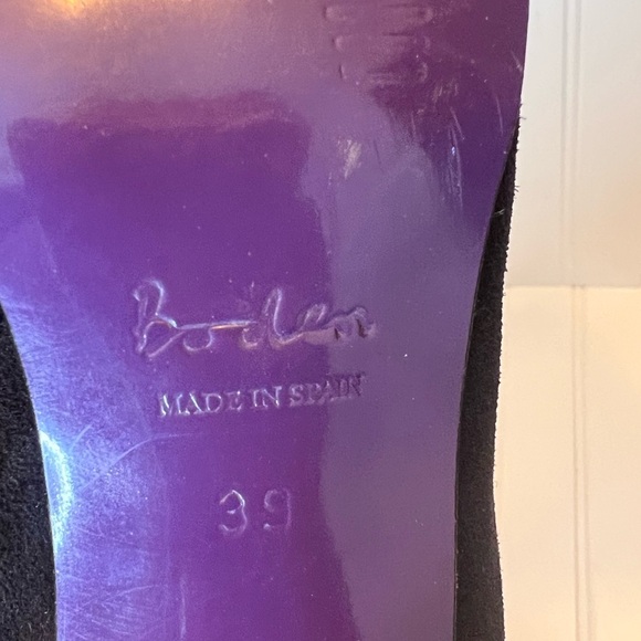 Boden Black Suede Knee High Boots Kitten Heel Pointed Toe Size 39 NEW - Picture 5 of 6